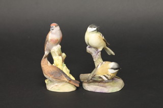 A Royal Worcester figure of a Livit 3365 5" and do. Coal Tits  3376 5"