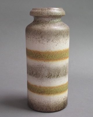 A circular West German pottery vase, based marked 517-30,  11"
