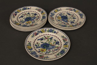8 Masons Regency pattern tea plates, 9"