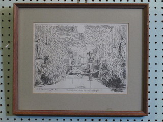 Monochrome print "The Ballet Lesson" marked AB The  Charmers of The Age 7" x 10"