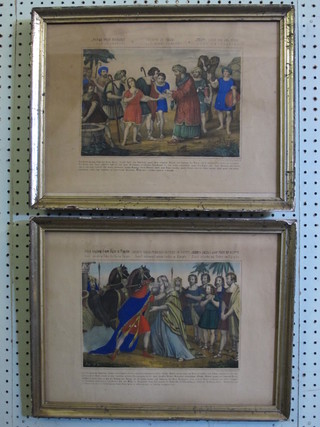 A pair of 19th Century Continental coloured religious prints "The Prodigal Son" 7 1/2" x 11"