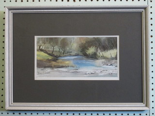Molly M Tucker, watercolour drawing "River" 5" x 10"