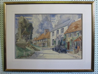 C D Wylde, watercolour drawing "St Mary's Church,  Pulborough" 14" x 22", signed and dated August 1946