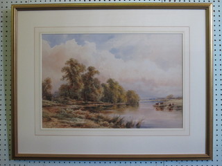 Henry H Parker, watercolour "The Banks of The Thames" 14" x 20"