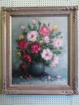Taudpoal, oil on canvas, still life study "Vase of Flowers" 23" x  19"