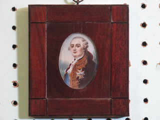 An 18th/19th Century portrait miniature on ivory panel "French Nobleman" 2" oval  ILLUSTRATED