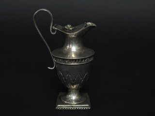 A "Russian" silver cream jug raised on a square foot 5 1/2 ozs   ILLUSTRATED