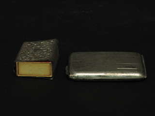 A silver match slip Chester 1924 and a silver match box
