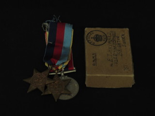 A group of 3 medals comprising 39-45 Star, Africa Star and  British War medal,