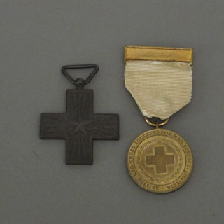 A WWI British Red Cross Service medal and an Italian War  cross