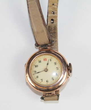 A lady's gold cased wristwatch