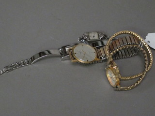 A gentleman's Tissot wristwatch together with a lady's cocktail wristwatch contained in a marcasite case and 1 other wristwatch