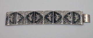 A Siamese silver and niello bracelet