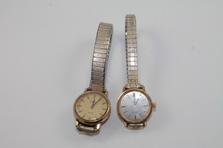A lady's Omega wristwatch contained in a gilt metal case and 1 other wristwatch