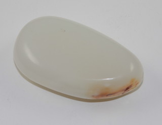 A hardstone paperweight 3" and a rock crystal oval paperweight  2"