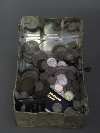 A quantity of various crowns, copper coins etc