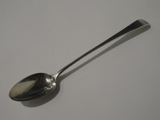 A Georgian silver fiddle pattern bottom marked serving spoon, 3  ozs