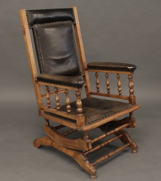 A Victorian American beech rocking chair