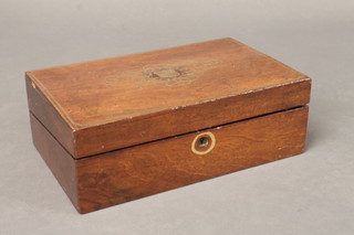 A rectangular mahogany writing slope with hinged lid 15"