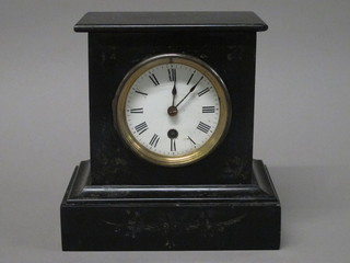 A 19th Century French 8 day mantel clock with enamelled dial