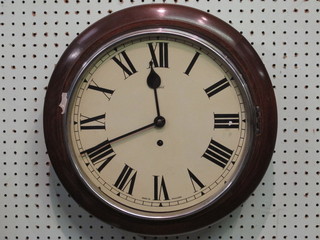 An Enfield wall clock, the 11 1/2" painted dial with Roman  numerals contained in a beech case