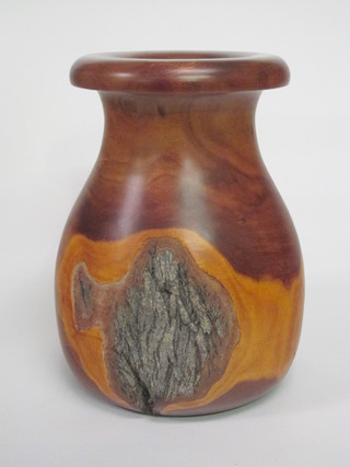 An Australian turned Iron wood vase 15"
