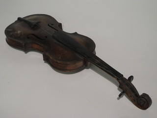 A violin with 2 piece back marked Stainier 14 1/2"