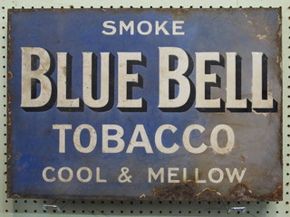 A double sided blue enamelled sign - Smoke Bluebell Tobacco  and Cool Menthol 14" x 20"