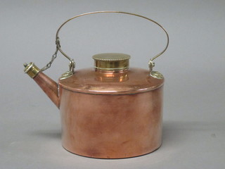 A copper copper and brass picnic kettle