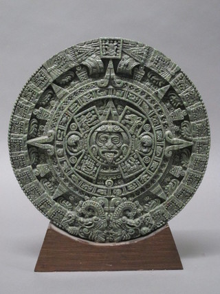 A circular resin Inca plaque 13"