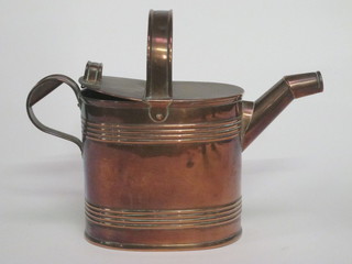 A Victorian oval copper hot water carrier  ILLUSTRATED