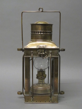 A square brass and glass lantern