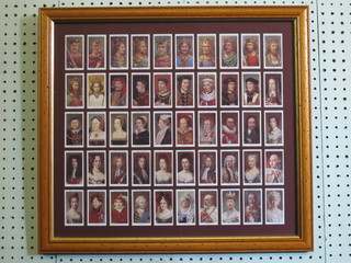 A set of 50 framed John Players cigarette cards - Kings and  Queens of England