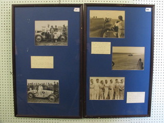 3 black and white framed photographs - Trial for a World Record  August 1929 and 1 other Sir Malcolm Campbell and Family 30"  x 18", ex Bonham's sale