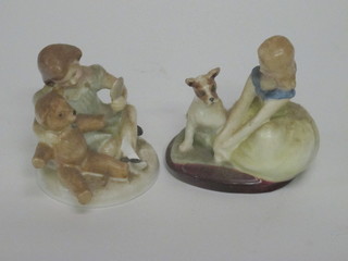 A Royal Doulton figure - Golden Days HN2274, dog with chips  to ears, and 1 other My Teddy HN2177