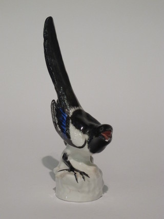 A Soviet Russian figure of a cock magpie 10", beak chipped