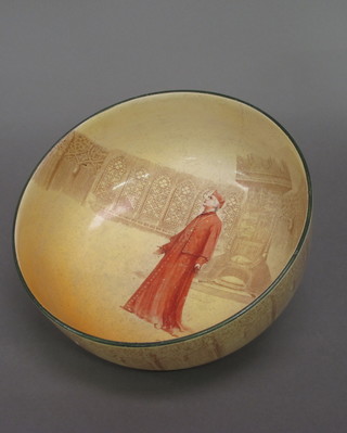 A Royal Doulton seriesware bowl decorated Cardinal Wolsey  11", cracked