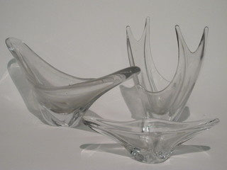3 Daum Art Glass bowls