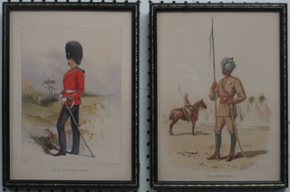 4 various military framed prints "23rd Regiment of Fusiliers, The  First Madras Pioneers, The 13th Bengal Lancers and the 15th  Sikhs" 8" x 6"