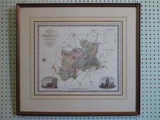 C & I Greenwood a 19th Century coloured map of Middlesex  12" x 14"