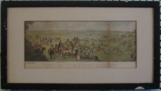 A 19th Century coloured print "Up The Warren Hill East  Towards Newmarket" 5" x 12"