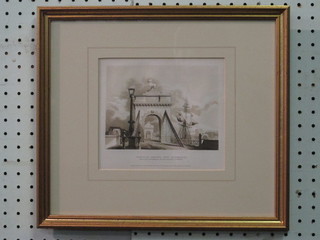 After G Baxter, a monochrome print "Norfolk Bridge" New Shoreham 6" x 7"