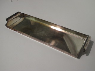 An Art Deco rectangular silver plated bottle tray by Walker &  Hall 20 1/2"