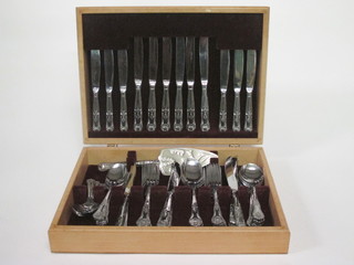 A canteen of Arthur Price silver plated Queens Pattern flatware