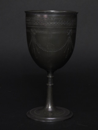 A Britannia metal chalice shaped trophy cup