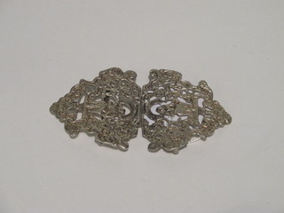 A Victorian pierced silver buckle Chester 1898