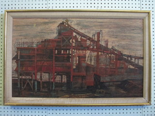 Gary Sargeant, oil on board "Industrial Scene" 16" x 27" and an  oil on canvas "Industrial Scene" 20" x 30"