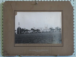 2 black and white racing photographs "Lingo Winning the  Hurstwood Plate, December 5 1936" and "Greek Artist Winning  the Rockhampton Plate December 26 1936" 8" x 12"