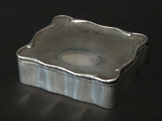 A square shaped silver trinket box with hinged lid, Birmingham  1912 3"