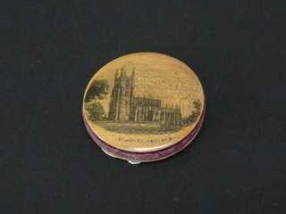A Marklinware pin cushion decorated St John's Church Croydon 2"